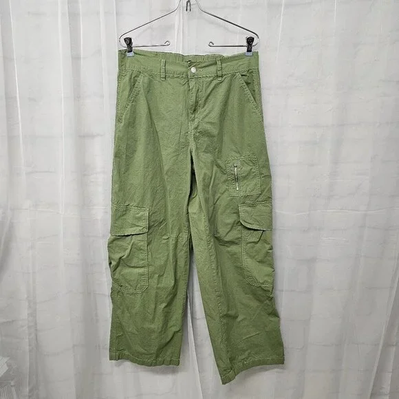 Forever 21 Olive Green Cargo Pants Gorpcore Hiking Utility L - Picture 2 of 12